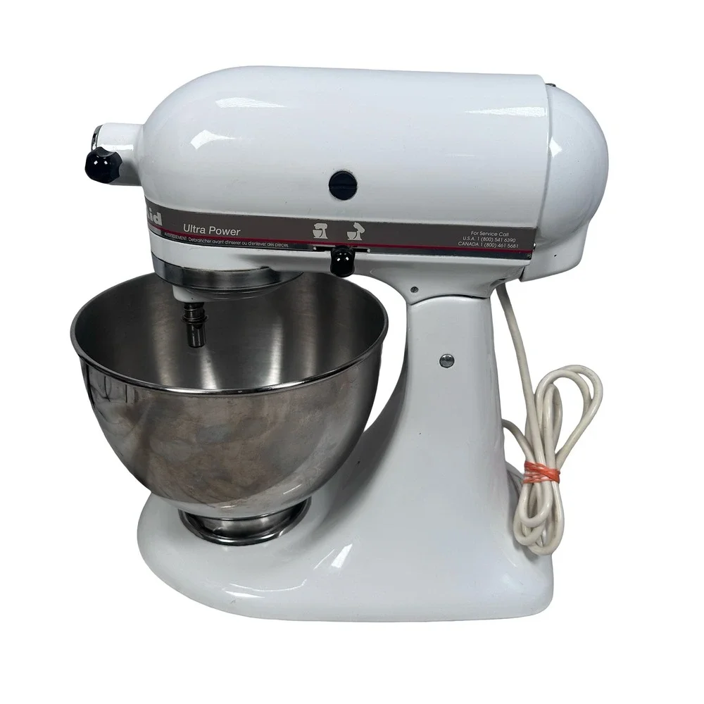 KitchenAid Ultra Power Stand Mixer White 300W 4KSM90PSWH Tilt KSM90 Attachments